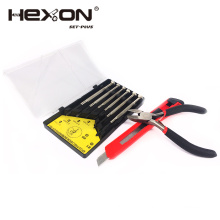 8 pieces precision tool kit of plier cutting knife and screwdriver